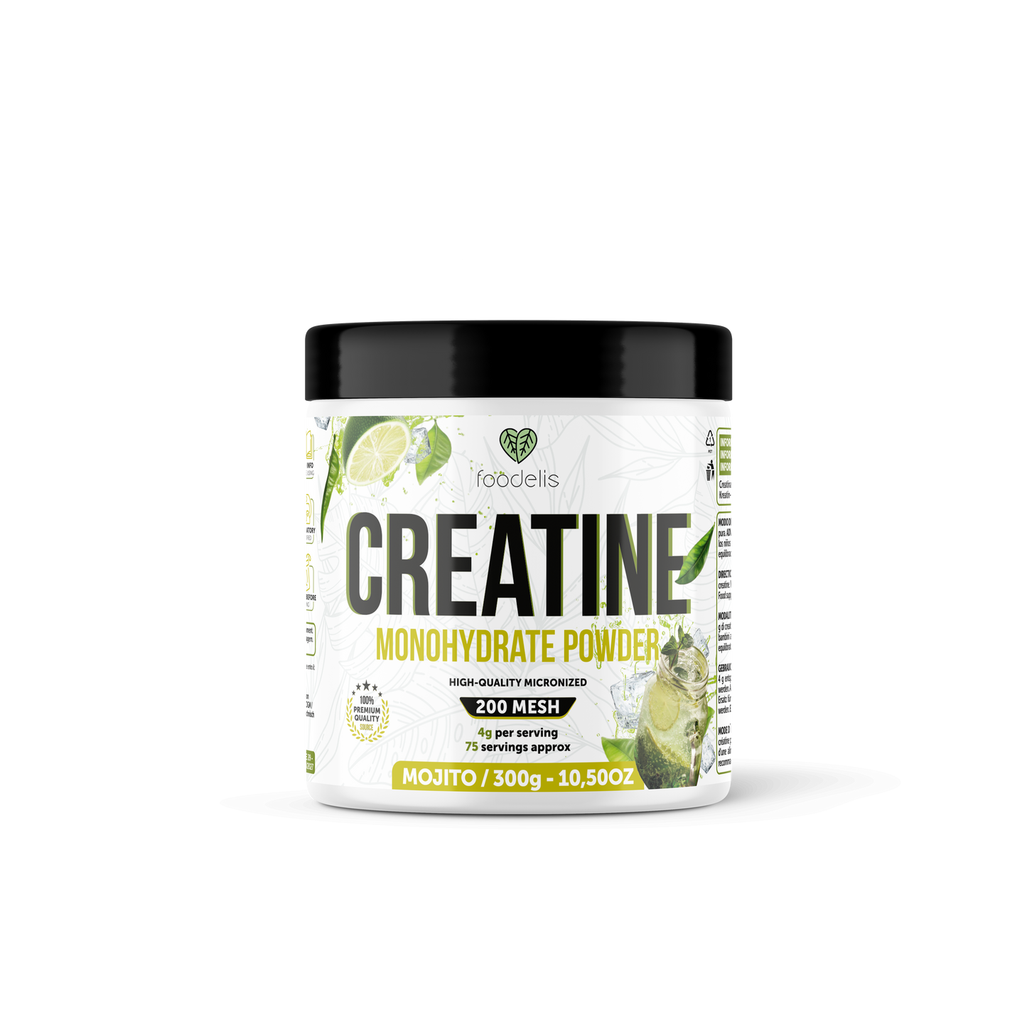 Bote Premium 100% Creatina Monohidrato Micronizada en Polvo