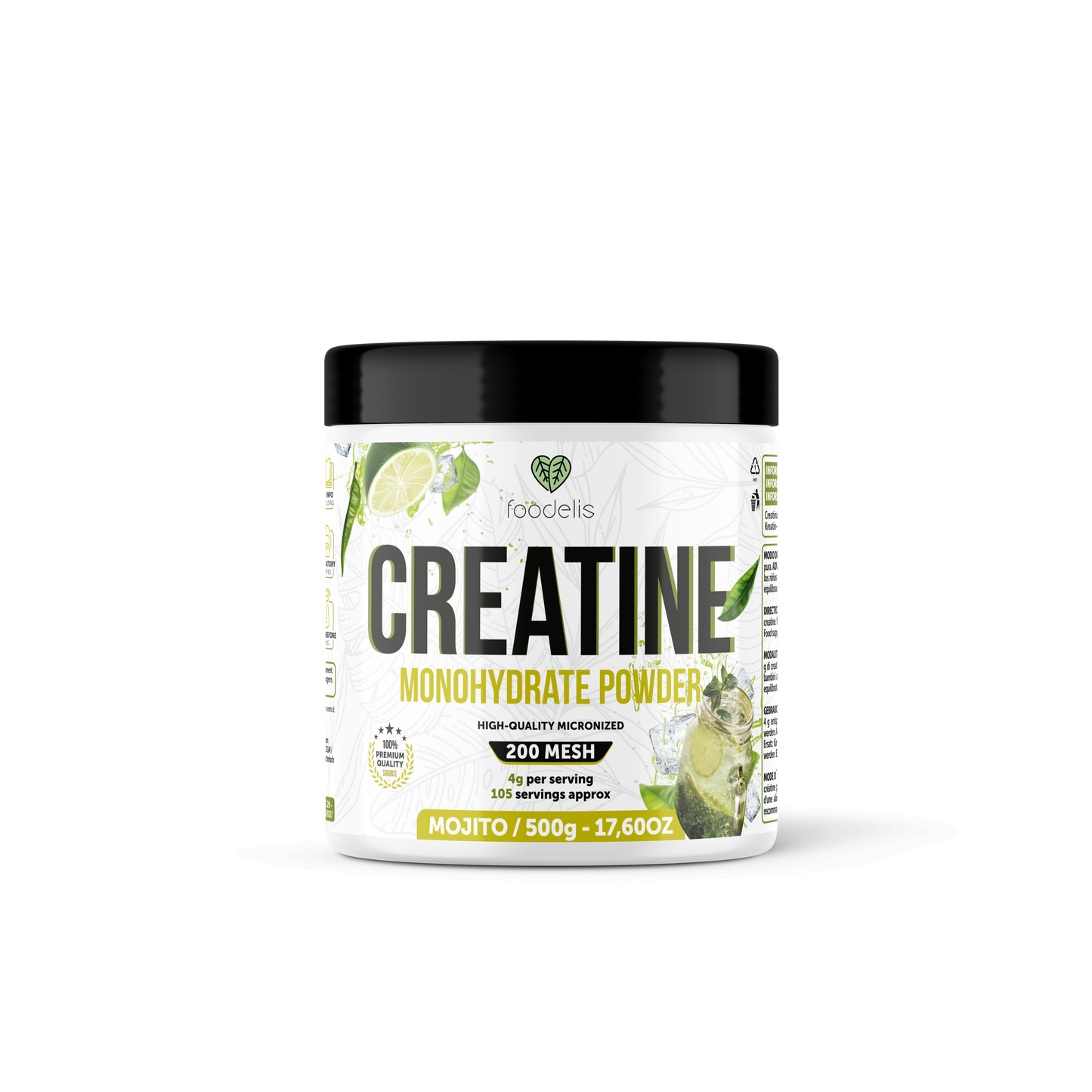 Bote Premium 100% Creatina Monohidrato Micronizada en Polvo