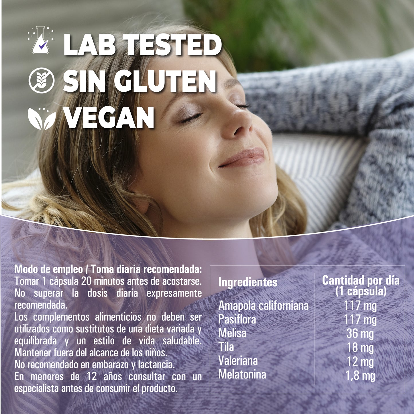 Angereichertes Melatonin – 6 Komponenten
