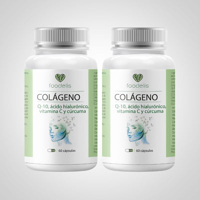 Pack 2 Botes de Colágeno Marino Hidrolizado + Ácido Hialurónico + Vitamina C - 120 uds