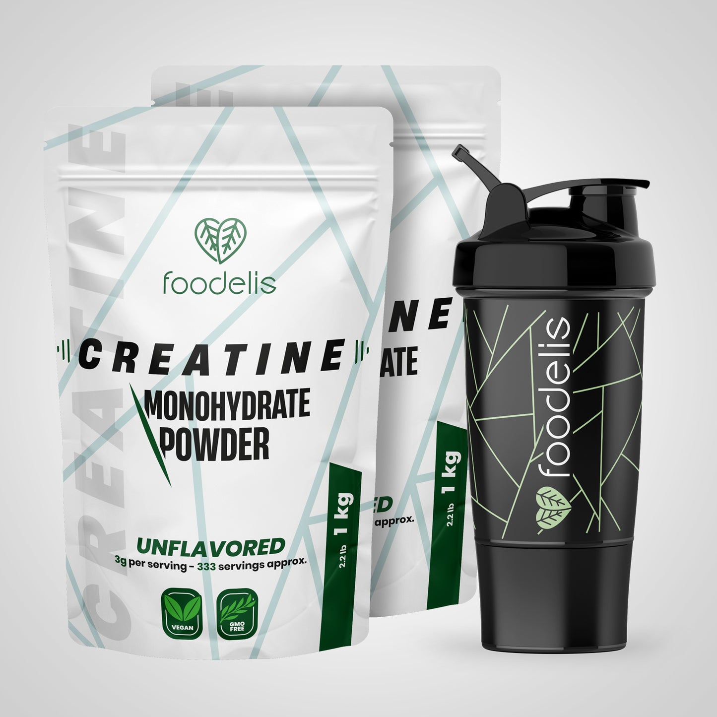 Pack 2KG Creatina Monohidrato Micronizada + Shaker 400ml