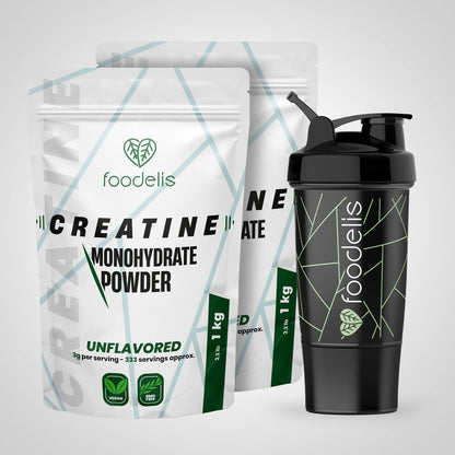 Pack 2KG Creatina Monohidrato Micronizada + Shaker 400ml